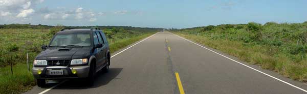 A car stopped at the side of the road
