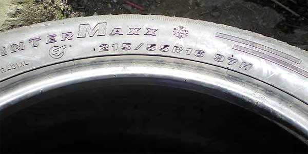 A tyre sidewall showing an H speed rating